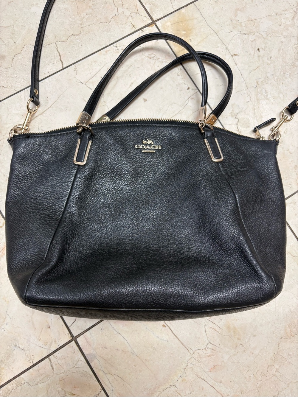 Coach Kelsey Black Pebbled Leather Women’s Satchel Shoulder Bag